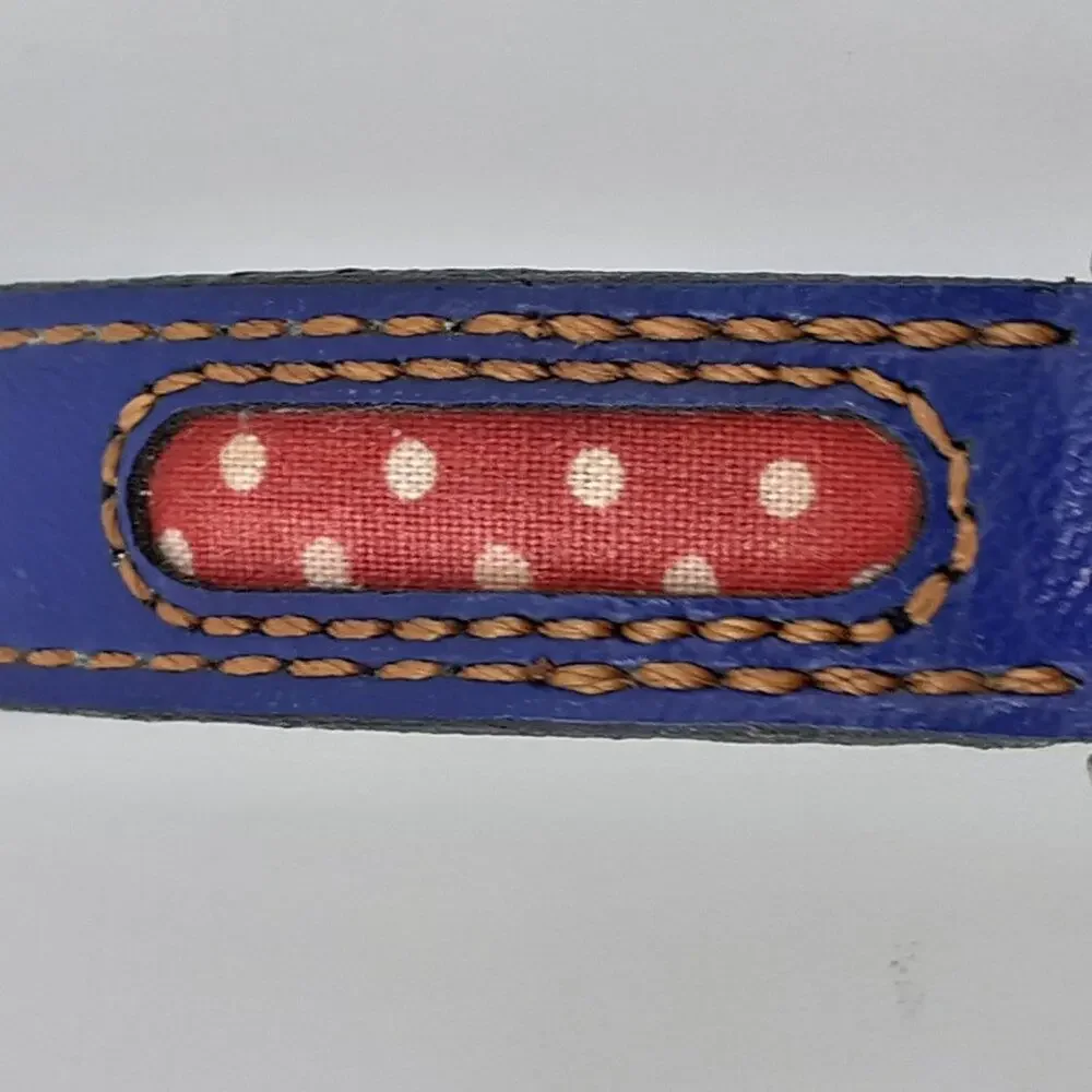 Vintage McKids Stainless Steel Back Japan Movt Blue Red Polkadot Time Child's